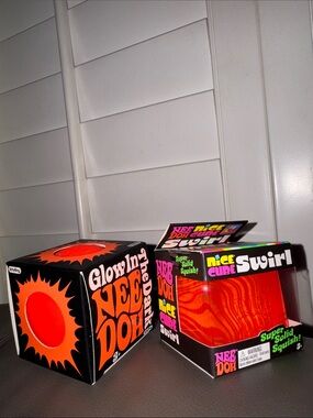 NeeDoh bright orange bundle of 2! 🍊🧡 Nice Cube Swirl & Glow in the dark✨🍥